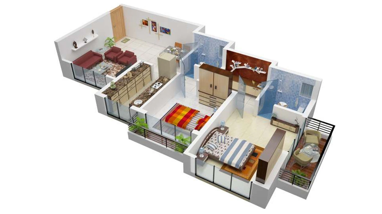 2 BHK Floor Plan